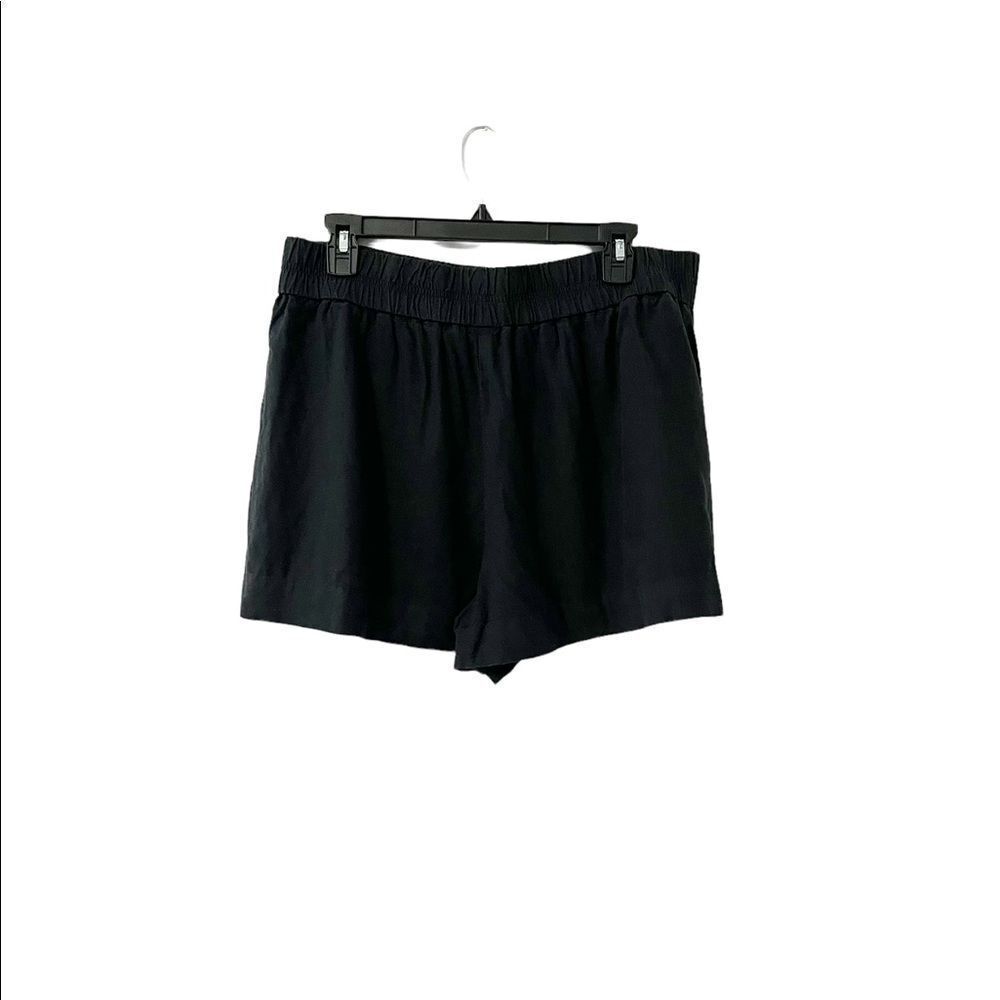 A new day Black Pull On Linen Blend Shorts Size L